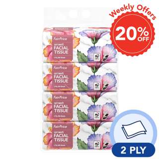 FairPrice Facial Tissue 2ply Soft Pack - Hibiscus
