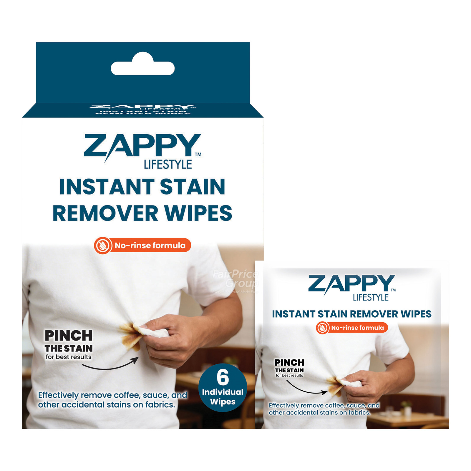 Zappy Lifestyle Instant Stain Remover Wipes | NTUC FairPrice