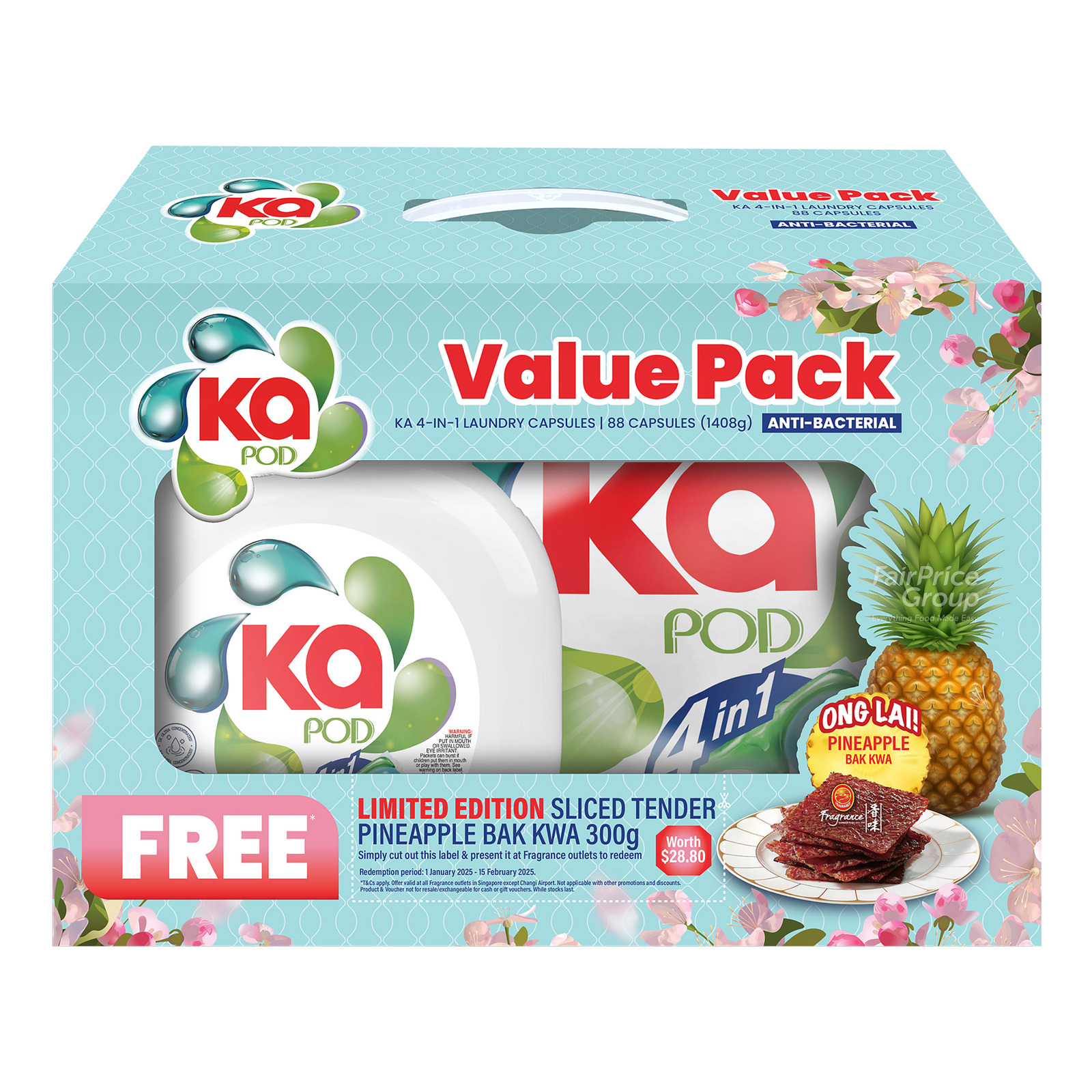 KA 4 In 1 Laundry Capsules Value Pack - Anti-Bacterial