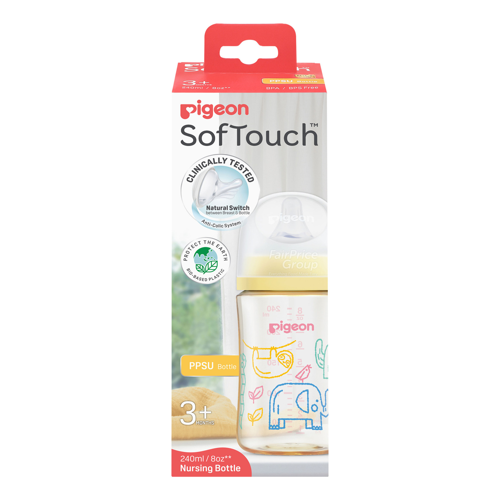 Pigeon Soft Touch Nursing PPSU Bottle - Safari
