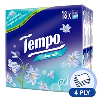 Tempo Hanky Bluebell Petit Pocket Tissue (4ply)