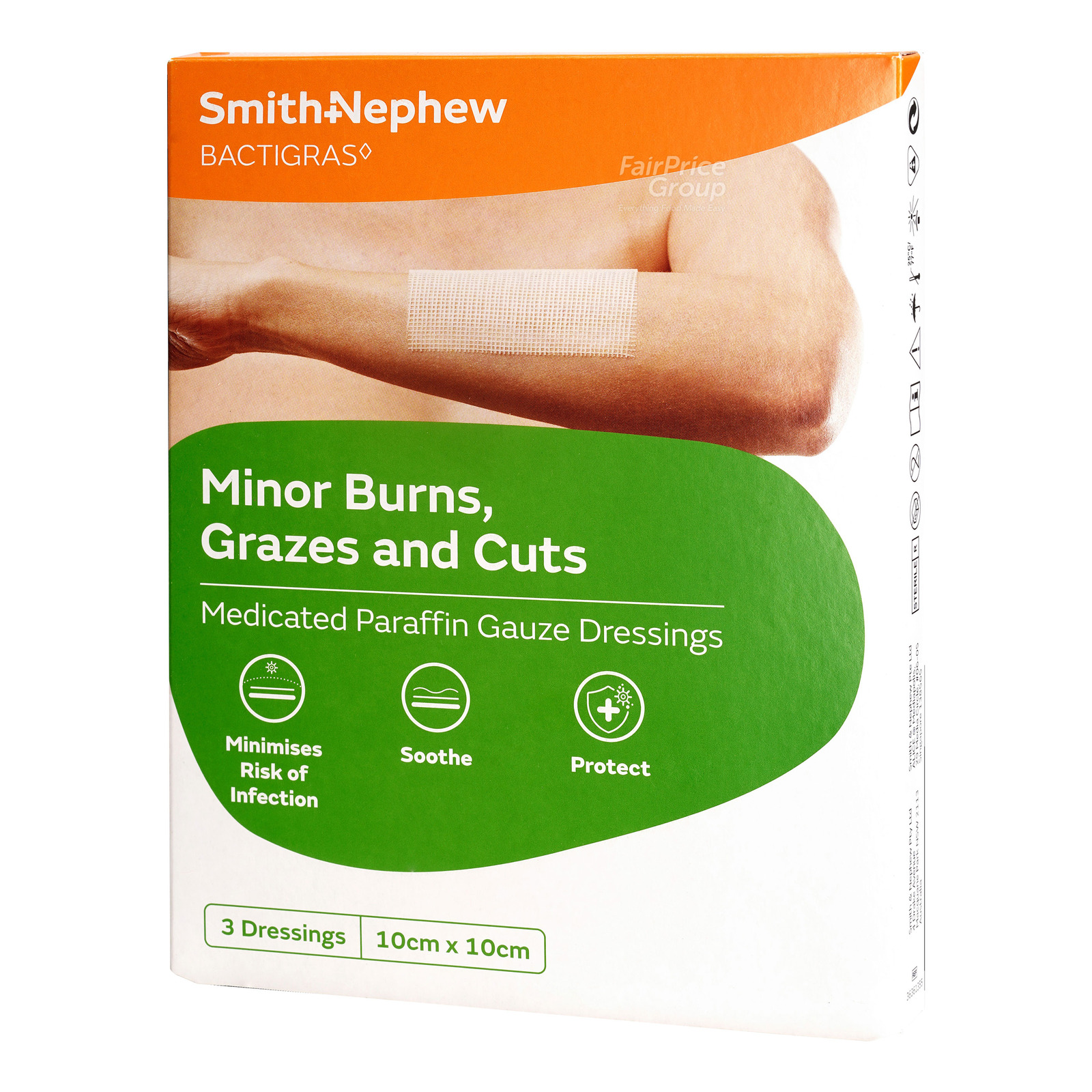 Disclose SDS ORdER CRUST scab クラスト gauze Smith & Nephew Plasters - Bactigras (10cm x 10cm) | NTUC FairPrice
