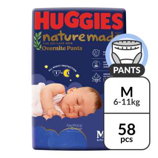 Huggies Baby Diaper Naturemade Overnite Pants - M (6-11kg)