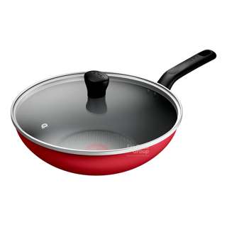 Tefal Wokpan With Lid Ruby - 28cm (B86592) Tefal Wokpan With Lid Ruby - 28cm (B86592)