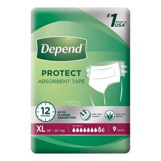 Depend Protect Absorbent Unisex Adult Diaper Tape - XL