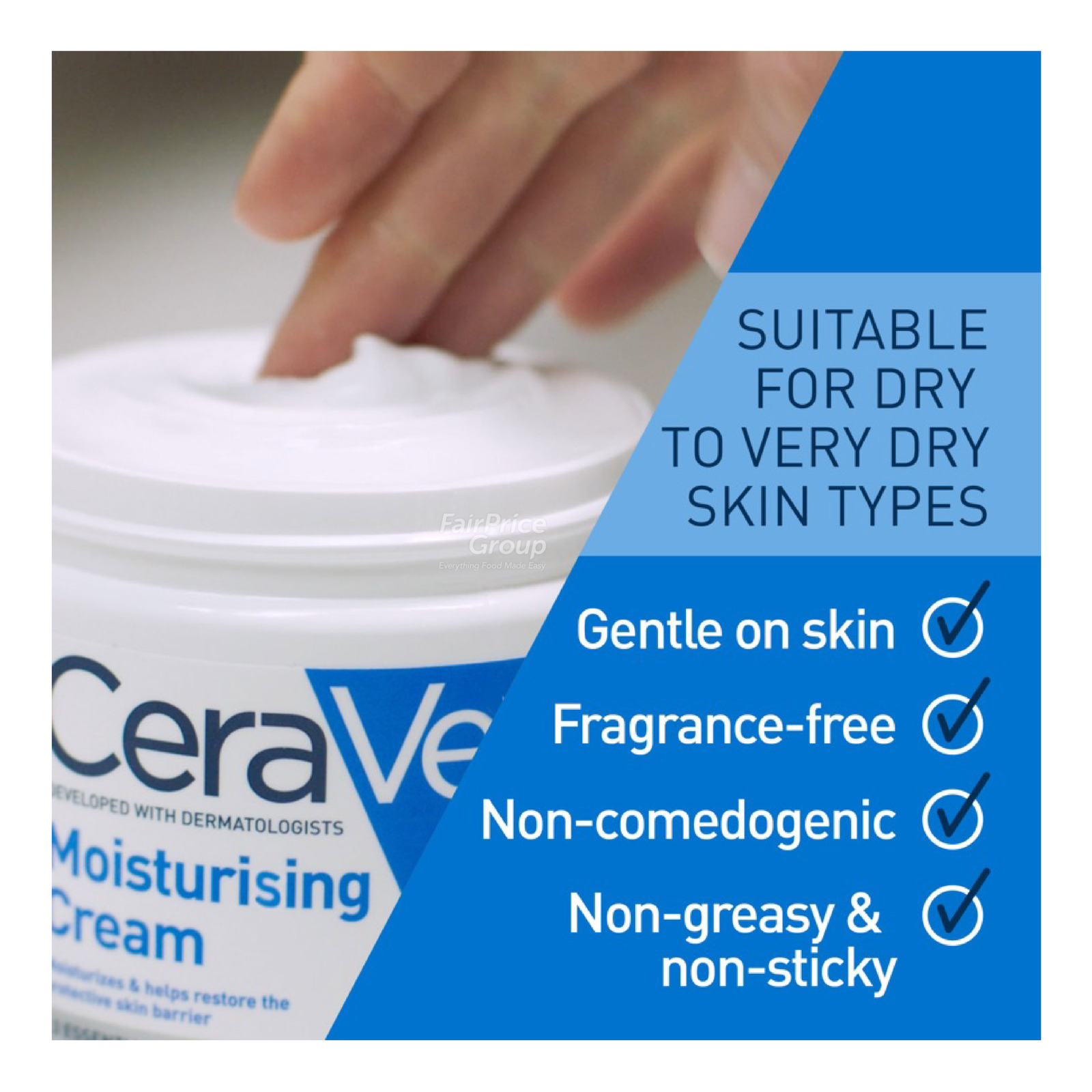 Cerave Hydrating Cleanser + Free Moisturising Cream | NTUC FairPrice
