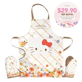 Hello Kitty Apron with Mitten Set