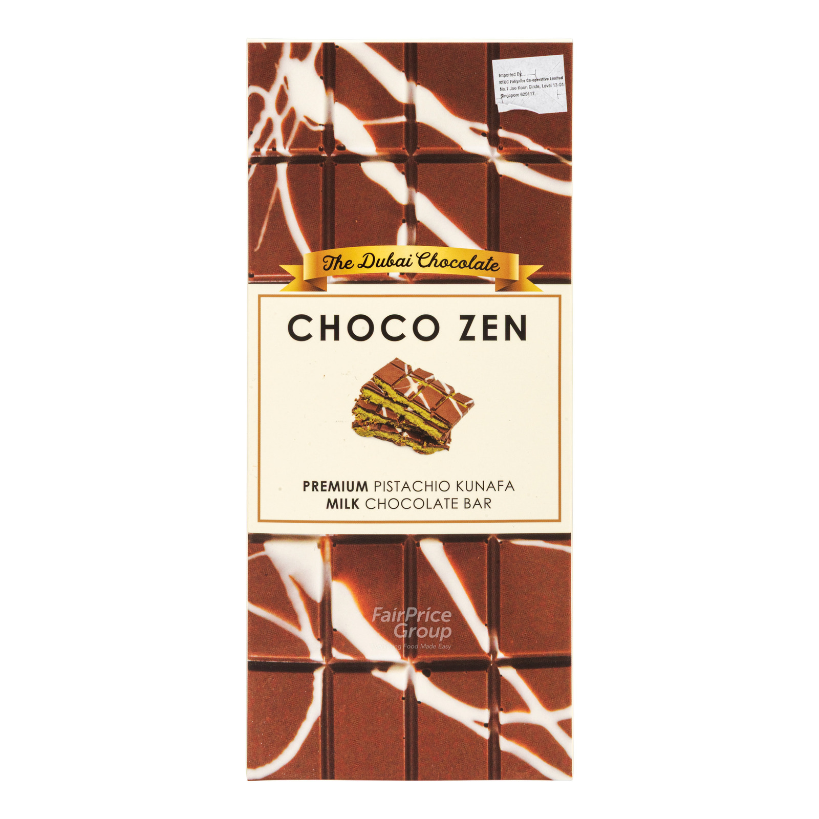 Choco Zen Pistachio Kunafa Chocolate Bar - Milk | NTUC FairPrice
