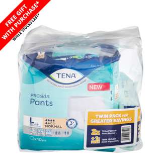 TENA Pants Normal Unisex Adult Diapers - L + Free Wipes