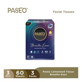 Paseo Breathe Eaze Lotionized Facial Tissue - 3ply