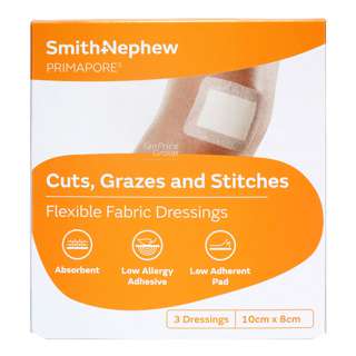 Smith & Nephew Primapore Adhesive Dressing - 10cm x 8cm