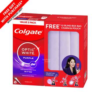 Colgate Optic Whitening Purple Toothpaste+IU Keychain&PurplePouch