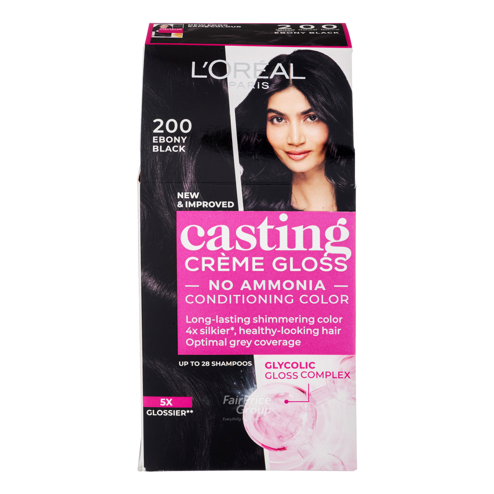 L'Oreal Paris Casting Creme Gloss Hair Dye - 200 Ebony Black | NTUC ...