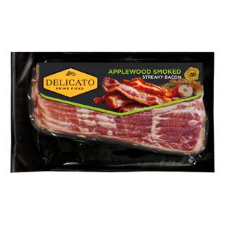 Delicato Streaky Bacon -  Applewood Smoked