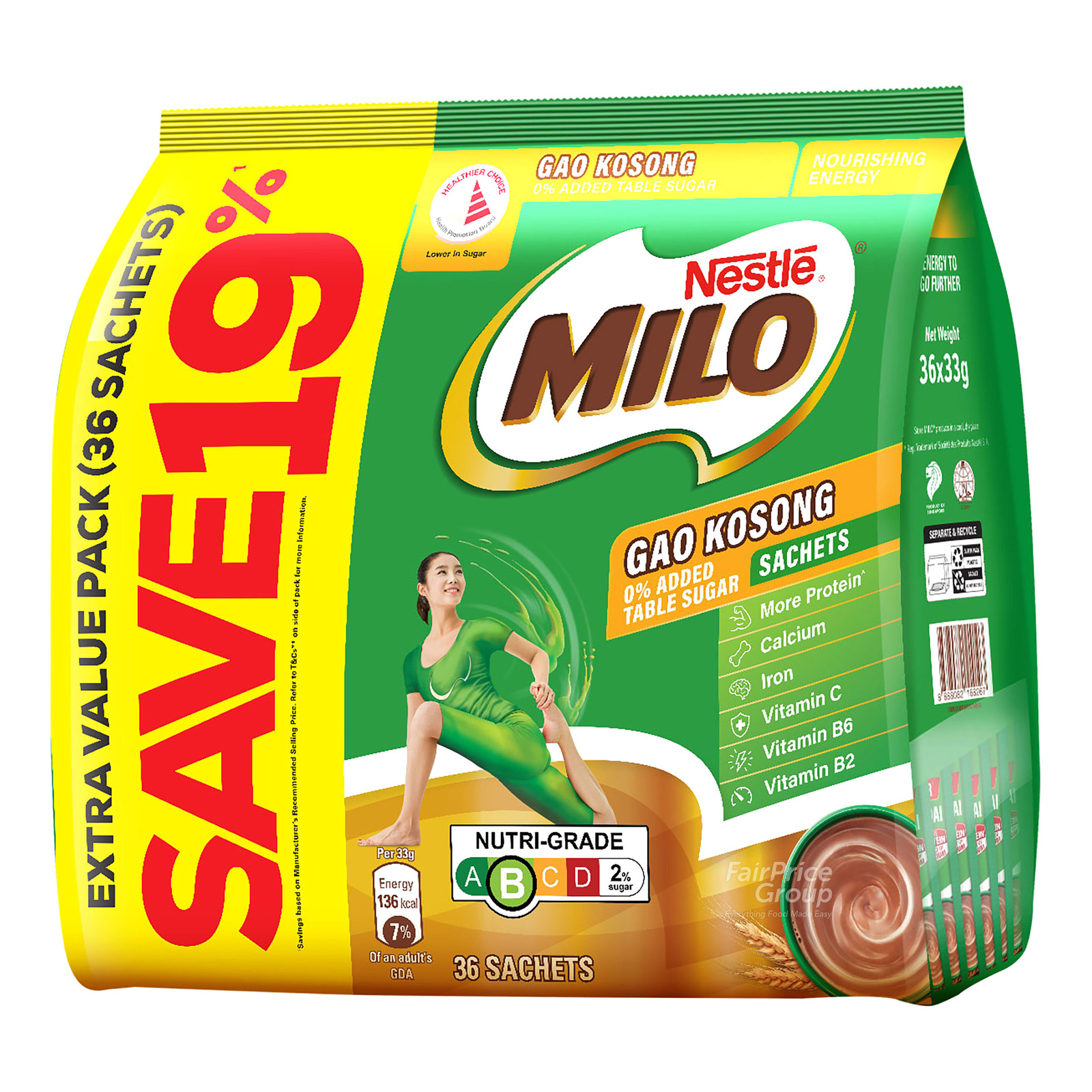 Milo Instant Chocolate Malt with Milk - Gao Kosong + Free Plushie