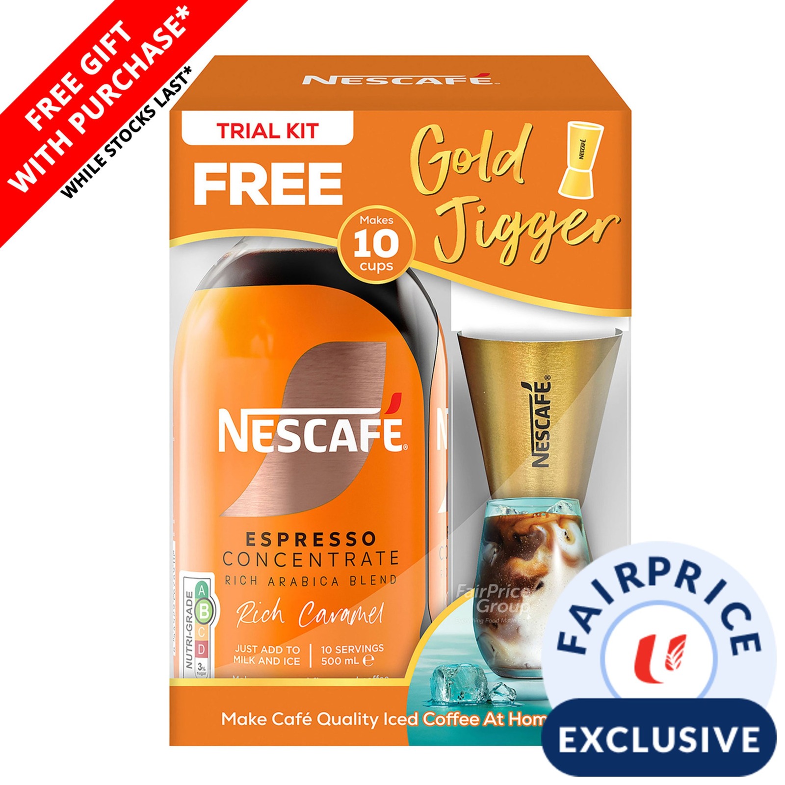 Nescafe Espresso Concentrate - Caramel + Free Jigger | NTUC FairPrice