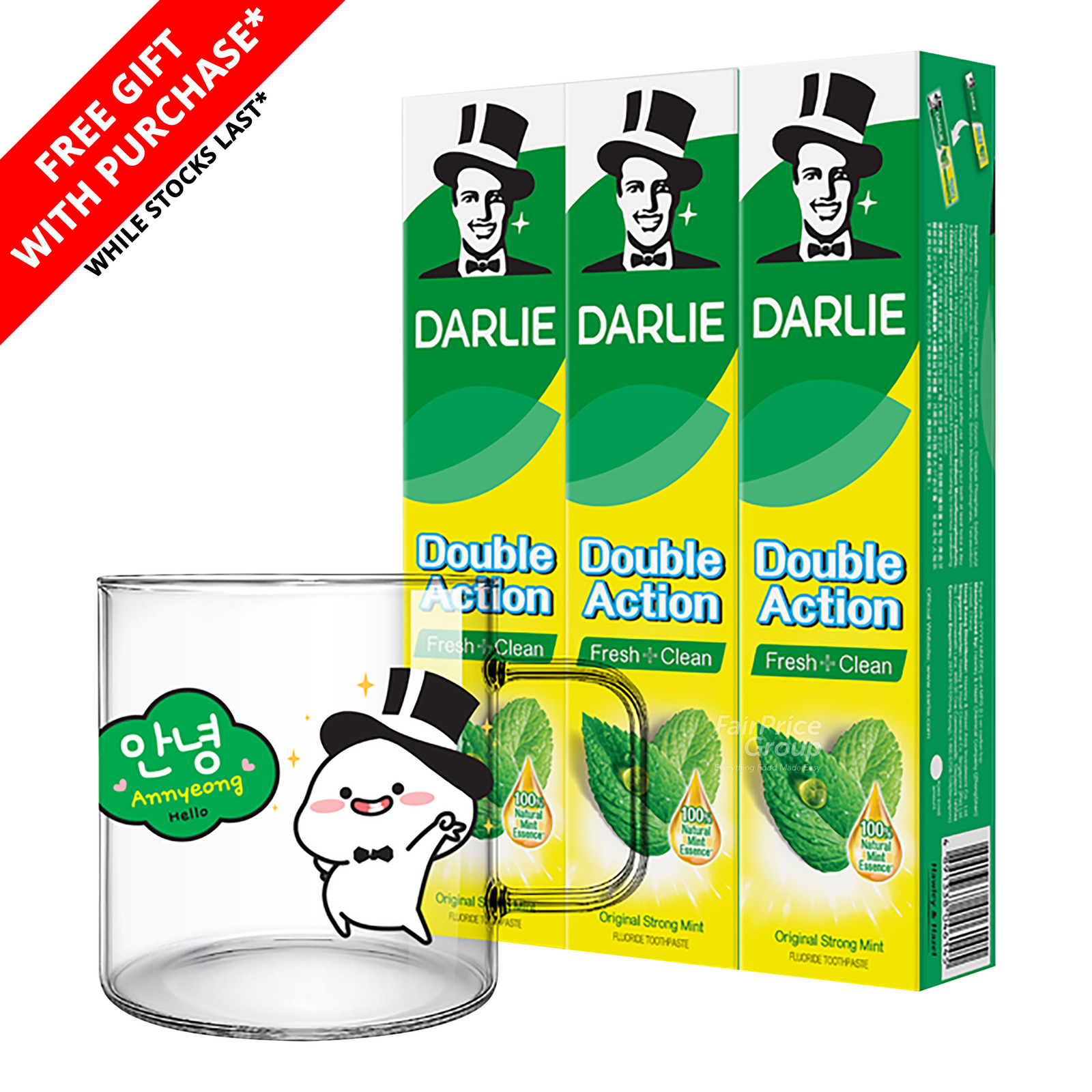 Darry Toothpaste Darlie Double Action Toothpaste - Fresh & Clean + Quby Cup | NTUC FairPrice