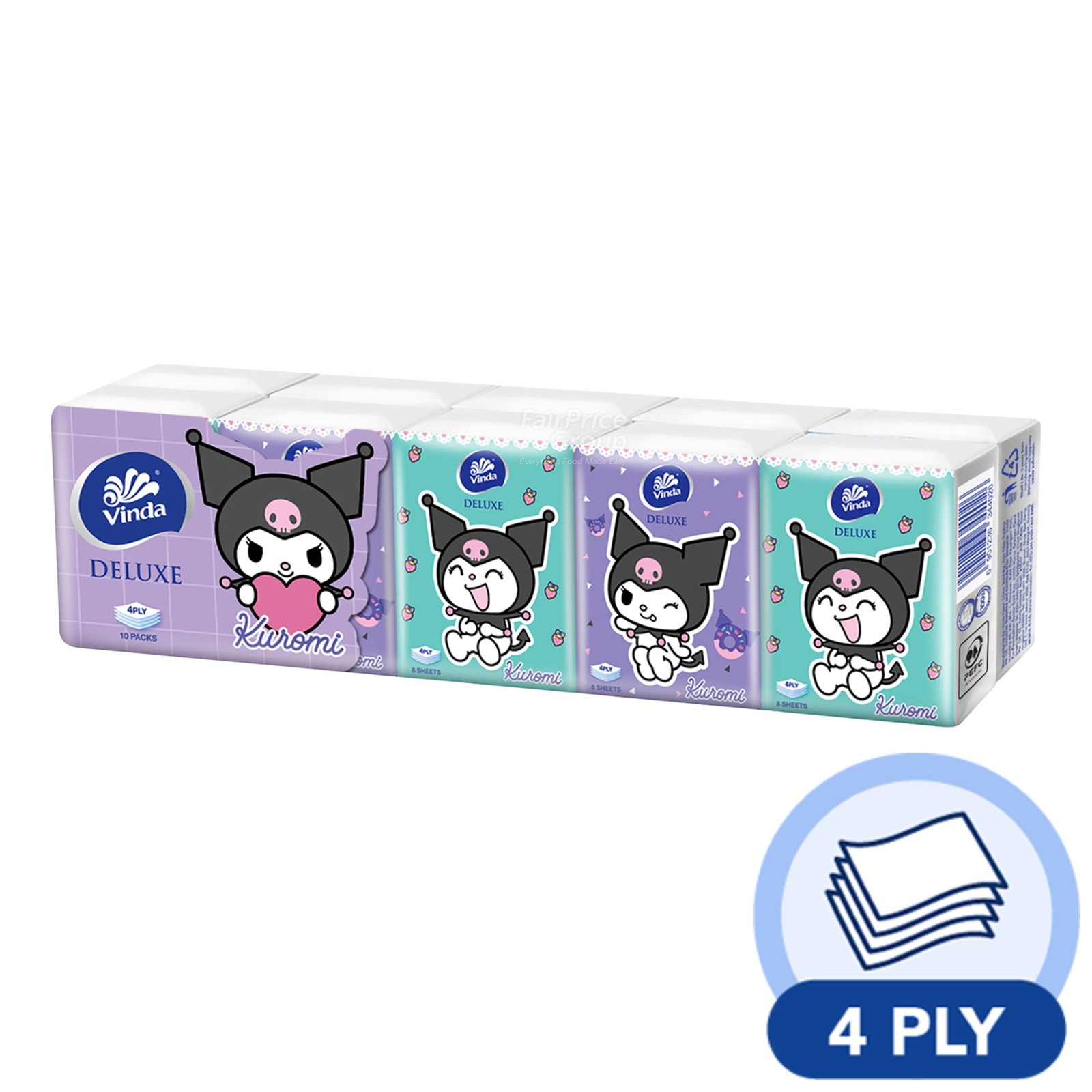 Vinda Deluxe Hanky Pocket Tissue - Kuromi (4 Ply) | NTUC FairPrice