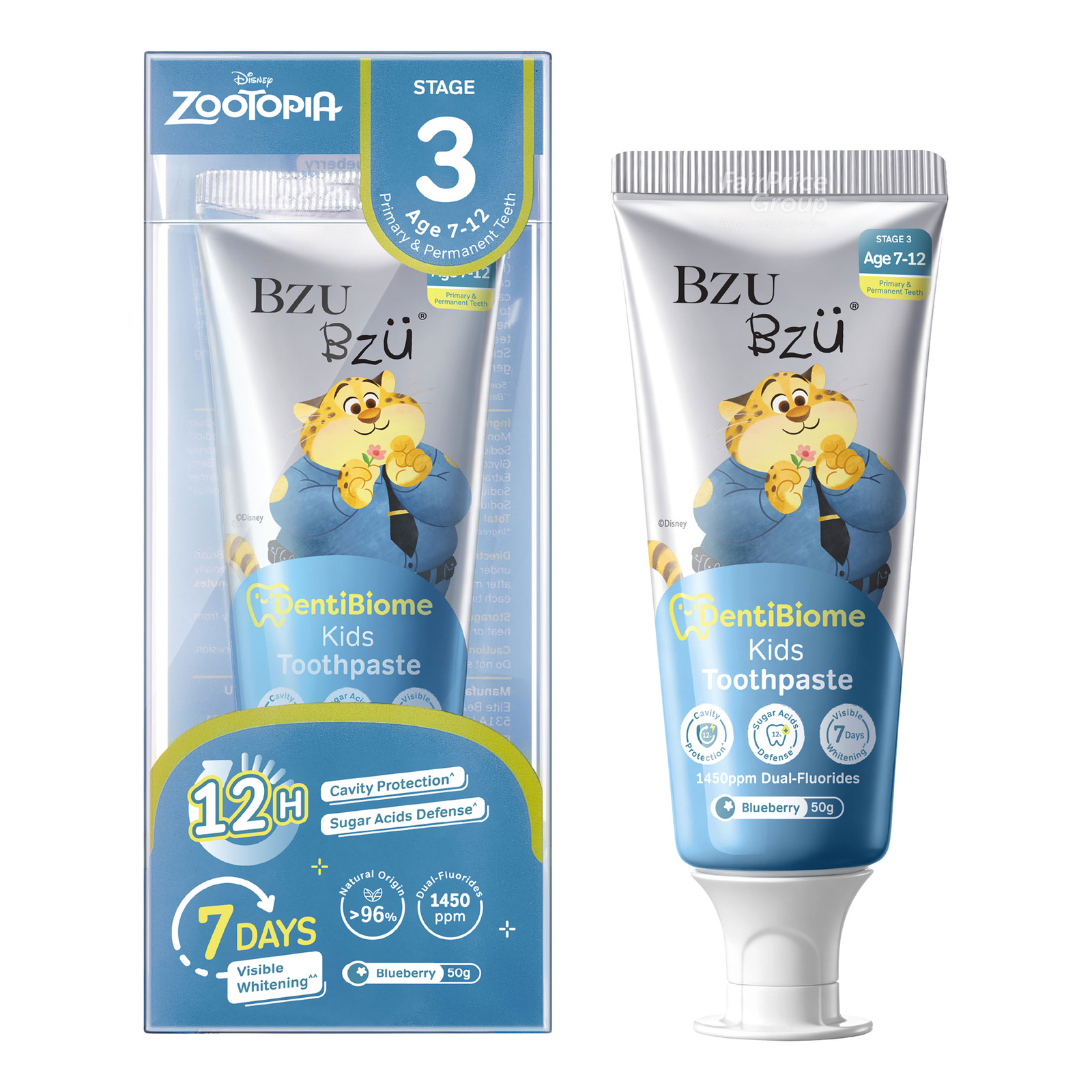Bzu Bzu Dentibiome Kids Toothpaste (Stage 3) - Blueberry | NTUC FairPrice