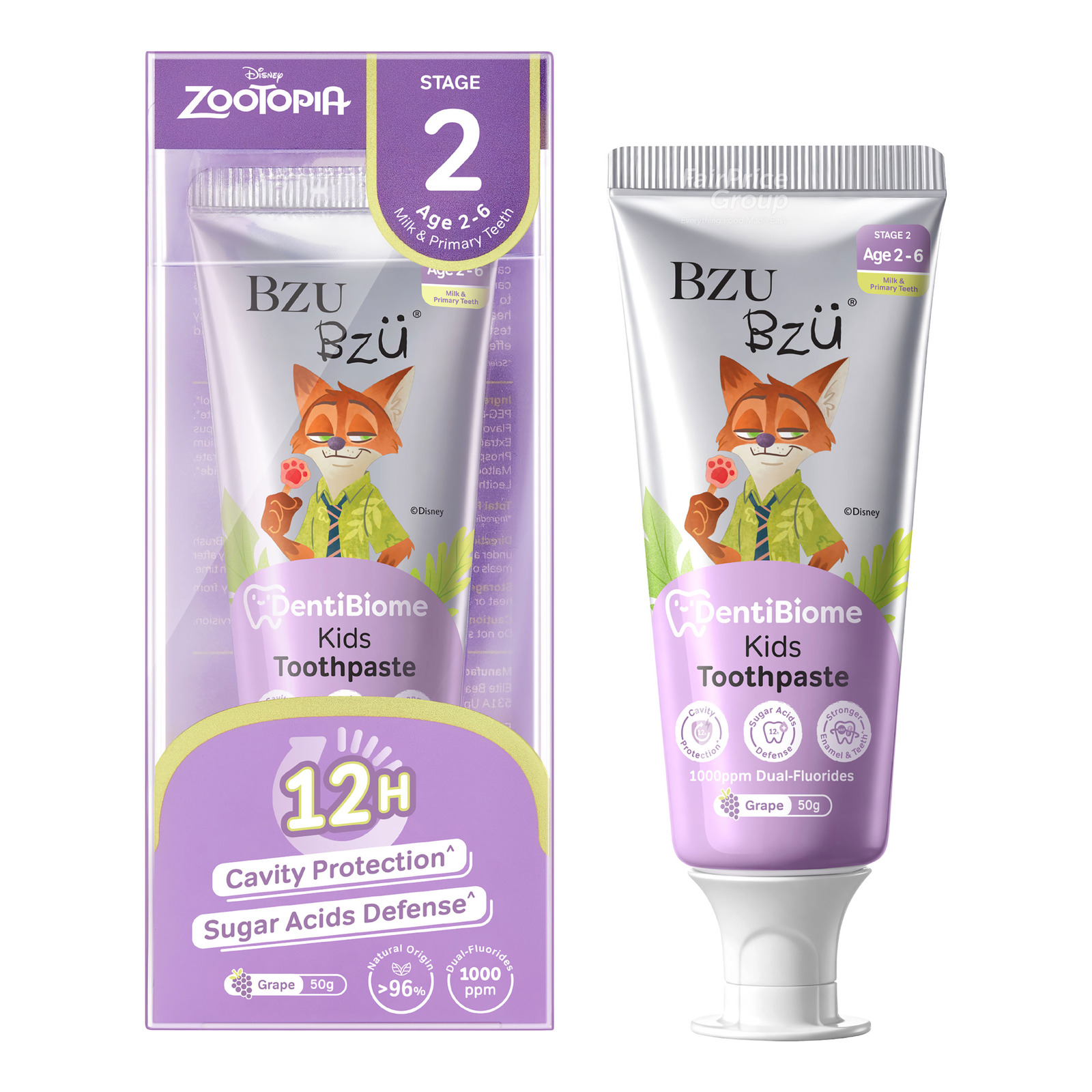 Bzu Bzu Dentibiome Kids Toothpaste (Stage 2) - Grape | NTUC FairPrice