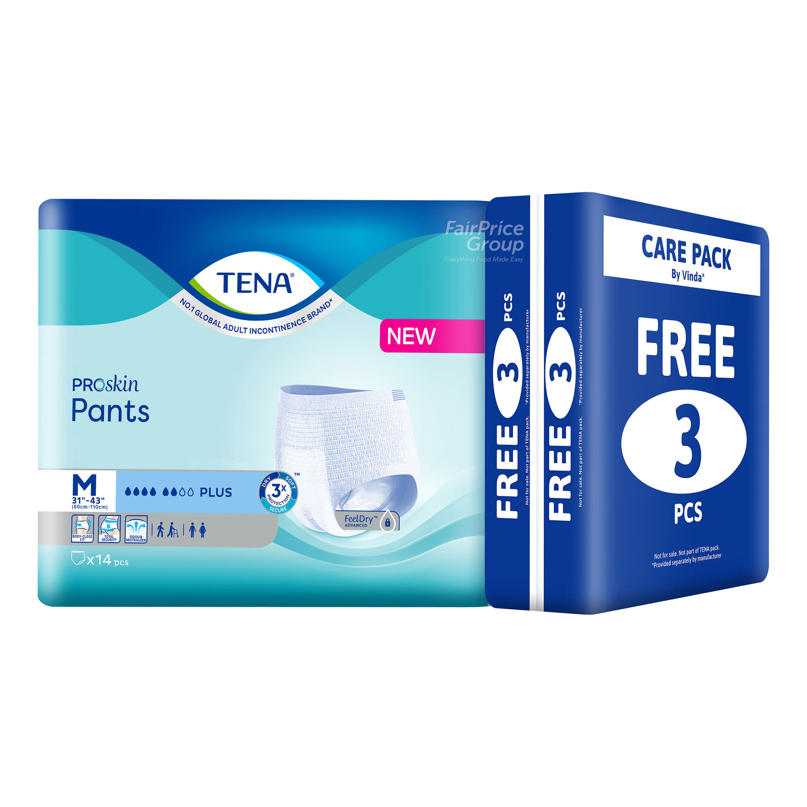 TENA PROskin Pants PLUS （テーナ パンツ）XL 72枚入 TENA Proskin Pants Plus Adult Diapers - M + Care Pack | NTUC FairPrice