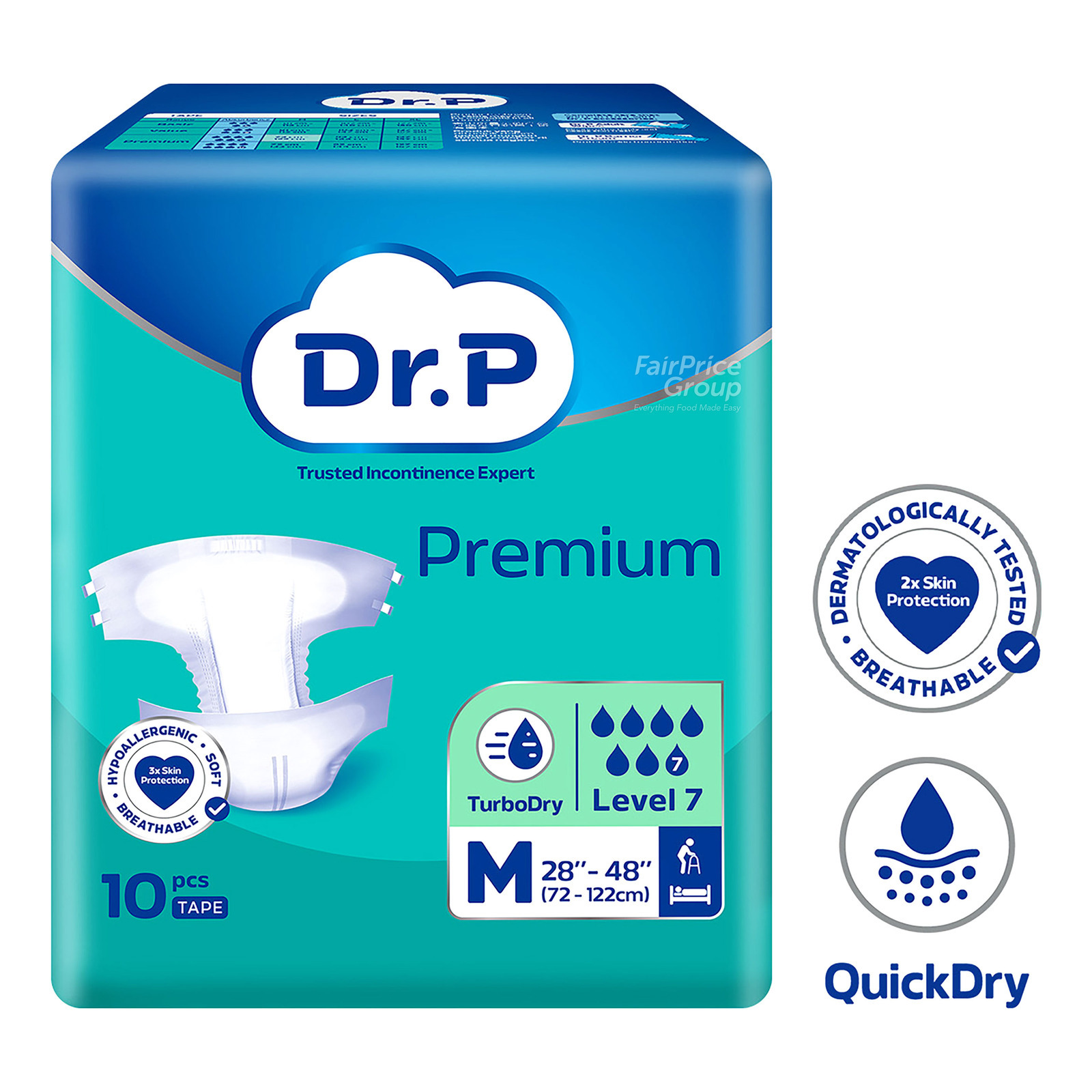 Dr P Premium Adult Diapers Tape - Lv7 (M)