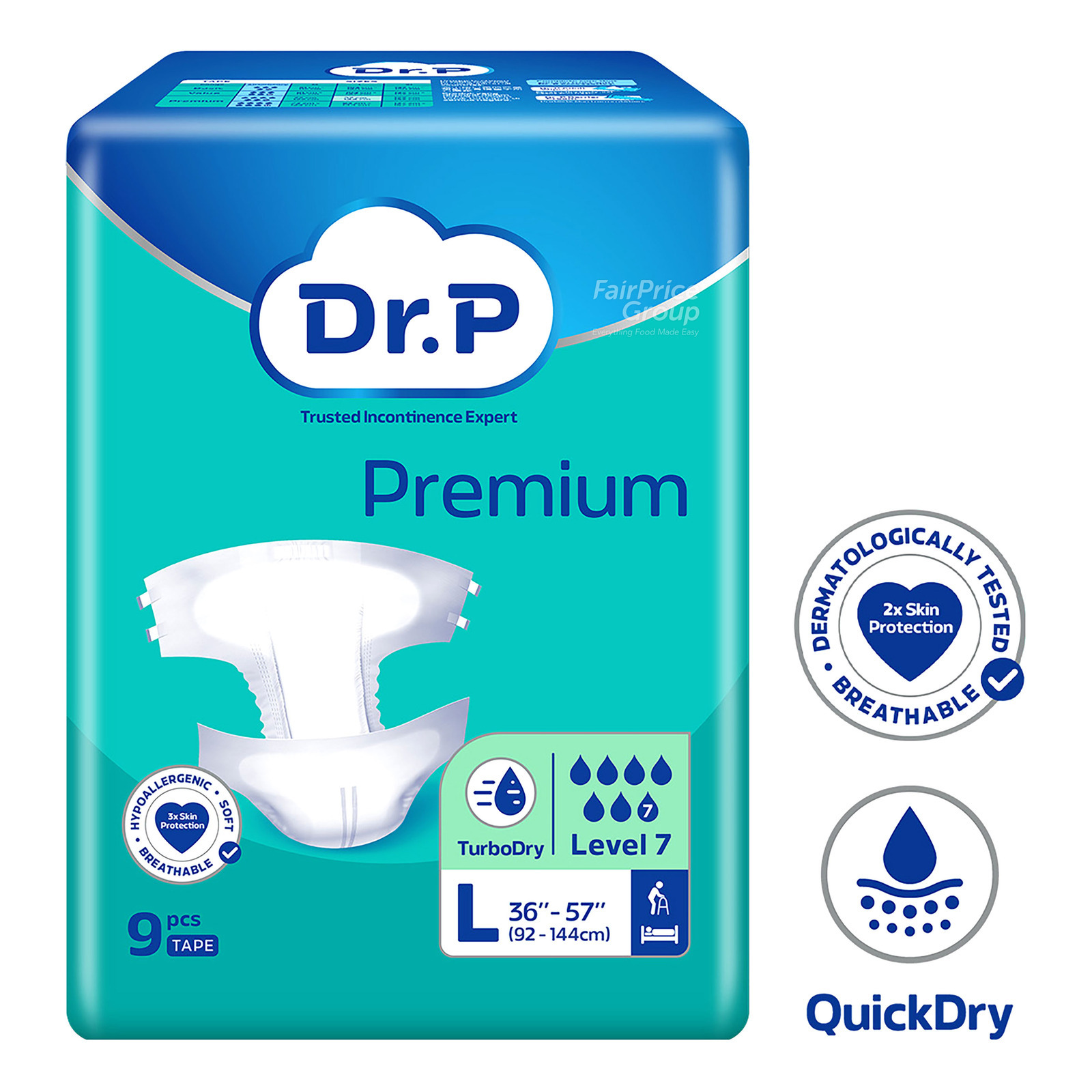 Dr P Premium Adult Diapers Tape - Lv7 (L)