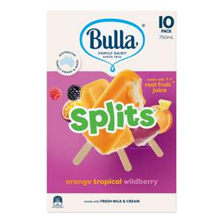 Bulla Splits Ice Cream Sticks - Orange, Tropical, Wildberry