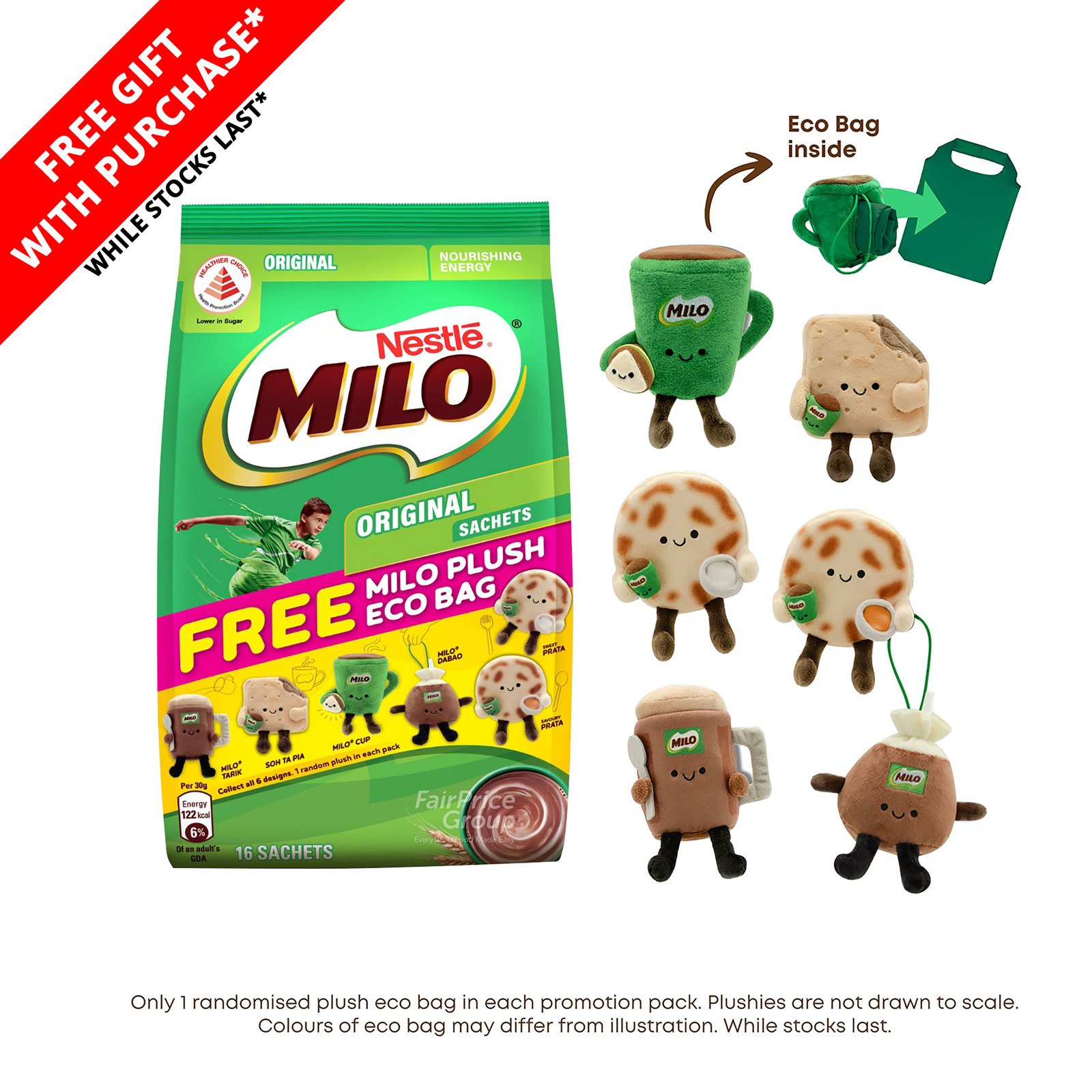 Milo Instant Chocolate Malt with Milk - Gao Kosong + Free Plushie