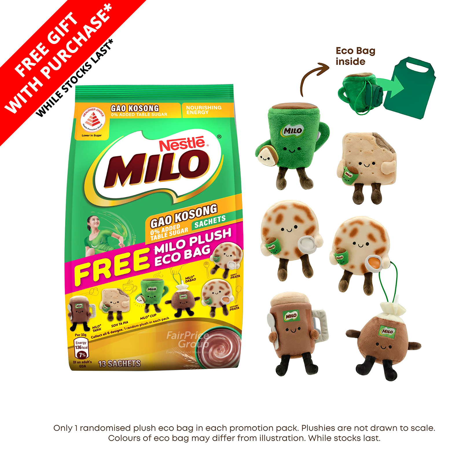 タミコのおてて Milo Instant Chocolate Malt with Milk - Gao Kosong + Free Plushie