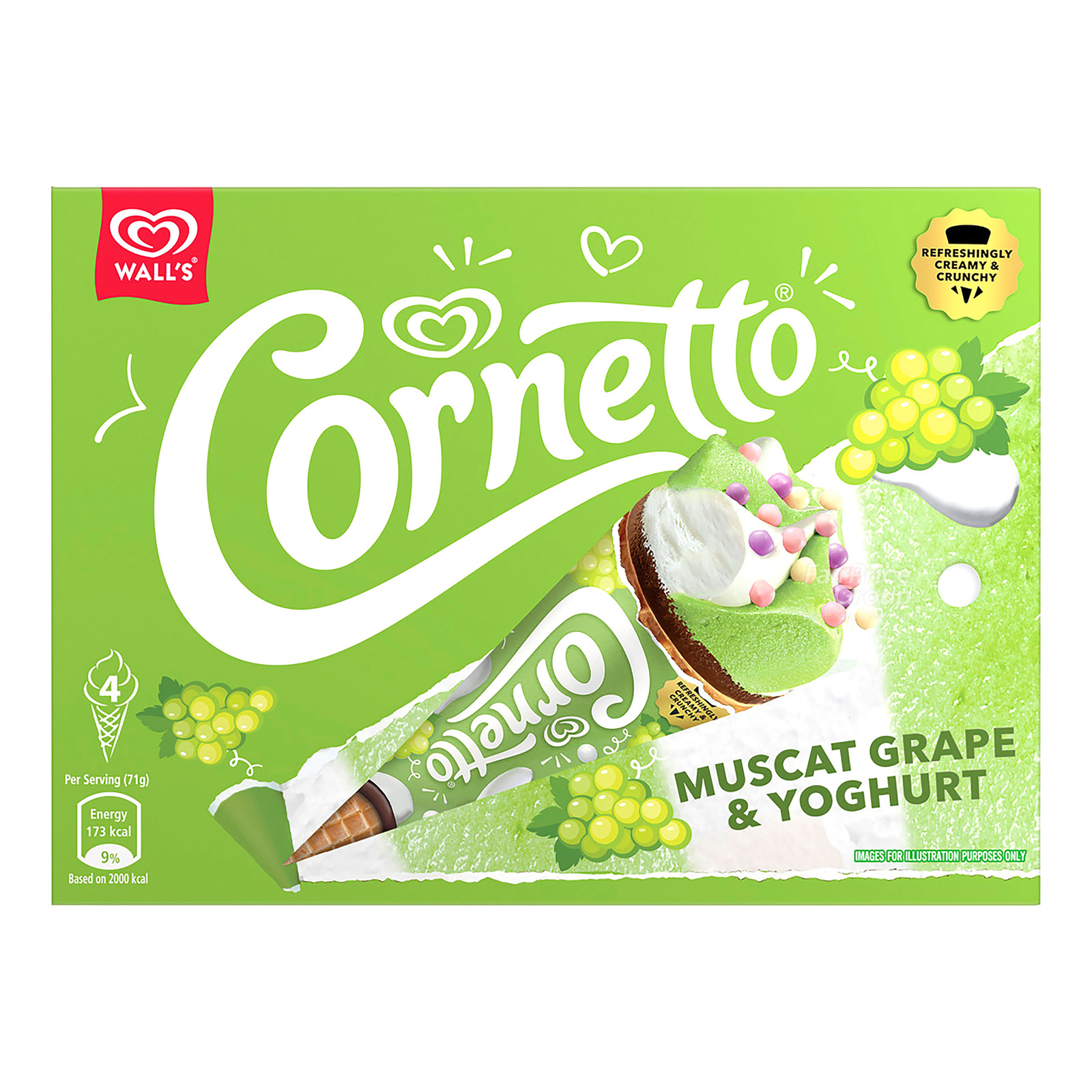 希少　162 GUMMYS Muscat Green Ice Cream Cornetto Ice Cream Cone - Muscat Grape | NTUC FairPrice