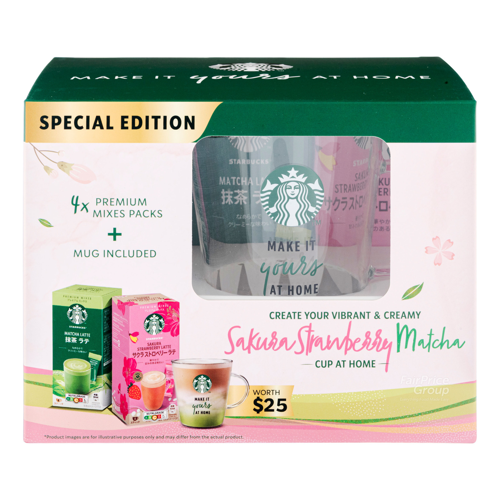 Starbucks Premium Mixes - Matcha Latte & Sakura + Free Mug | NTUC