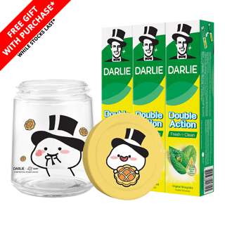 Darlie Double Action Toothpaste - Fresh & Clean + Quby Jar Darlie Double Action Toothpaste - Fresh & Clean + Quby Jar