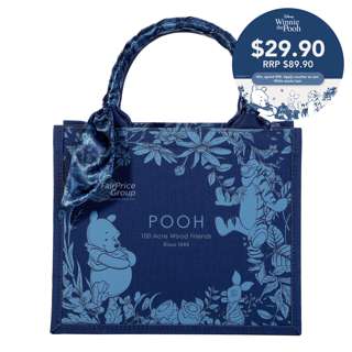 Winnie Tote Bag with Scarf (Blue)