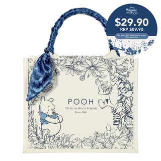 Winnie Tote Bag with Scarf (Beige)