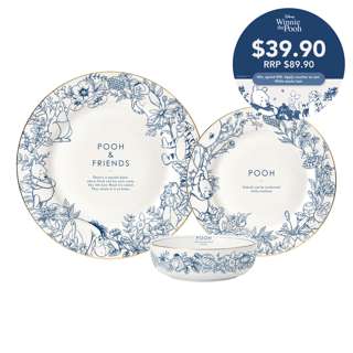 Winnie Ceramic Gold Rim Dinnerware (3pcs)