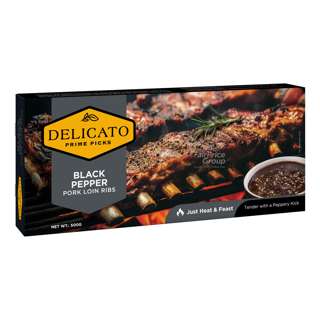 Delicato Frozen Pork Ribs - Black Pepper