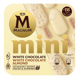 Magnum Mini Ice Cream - White Chocolate & White Chocolate Almond Magnum Mini Ice Cream - White Chocolate & White Chocolate Almond