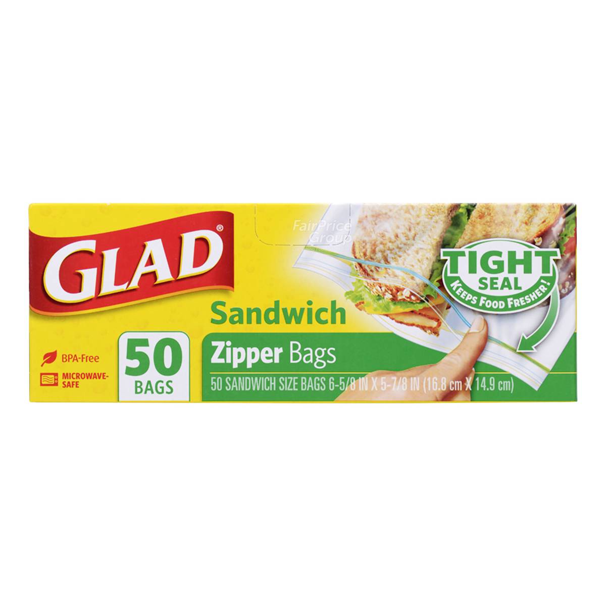 Glad Sandwich Bags Zipper NTUC FairPrice