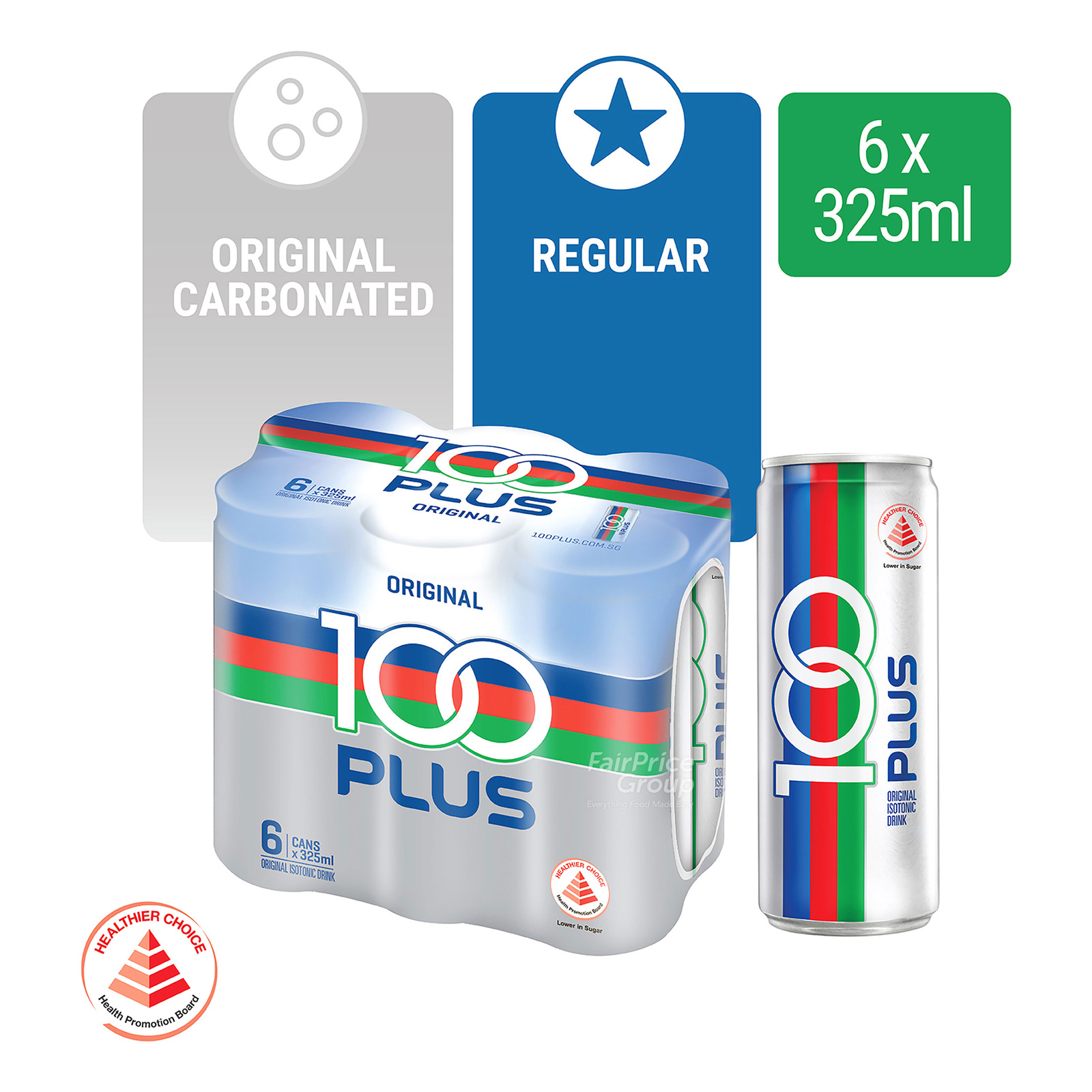 100 Plus Isotonic Can Drink - Original | NTUC FairPrice