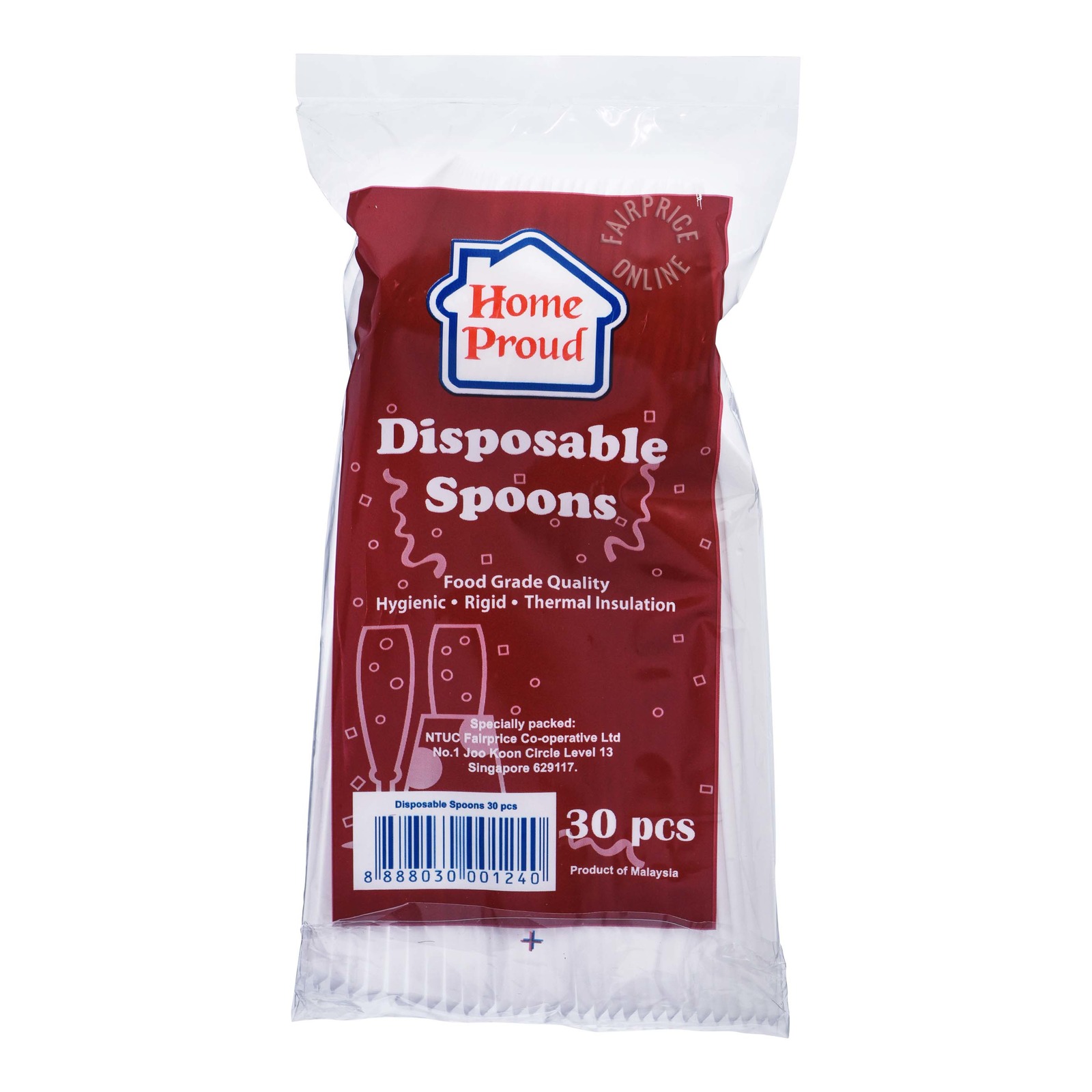 HomeProud Disposable Spoons White NTUC FairPrice