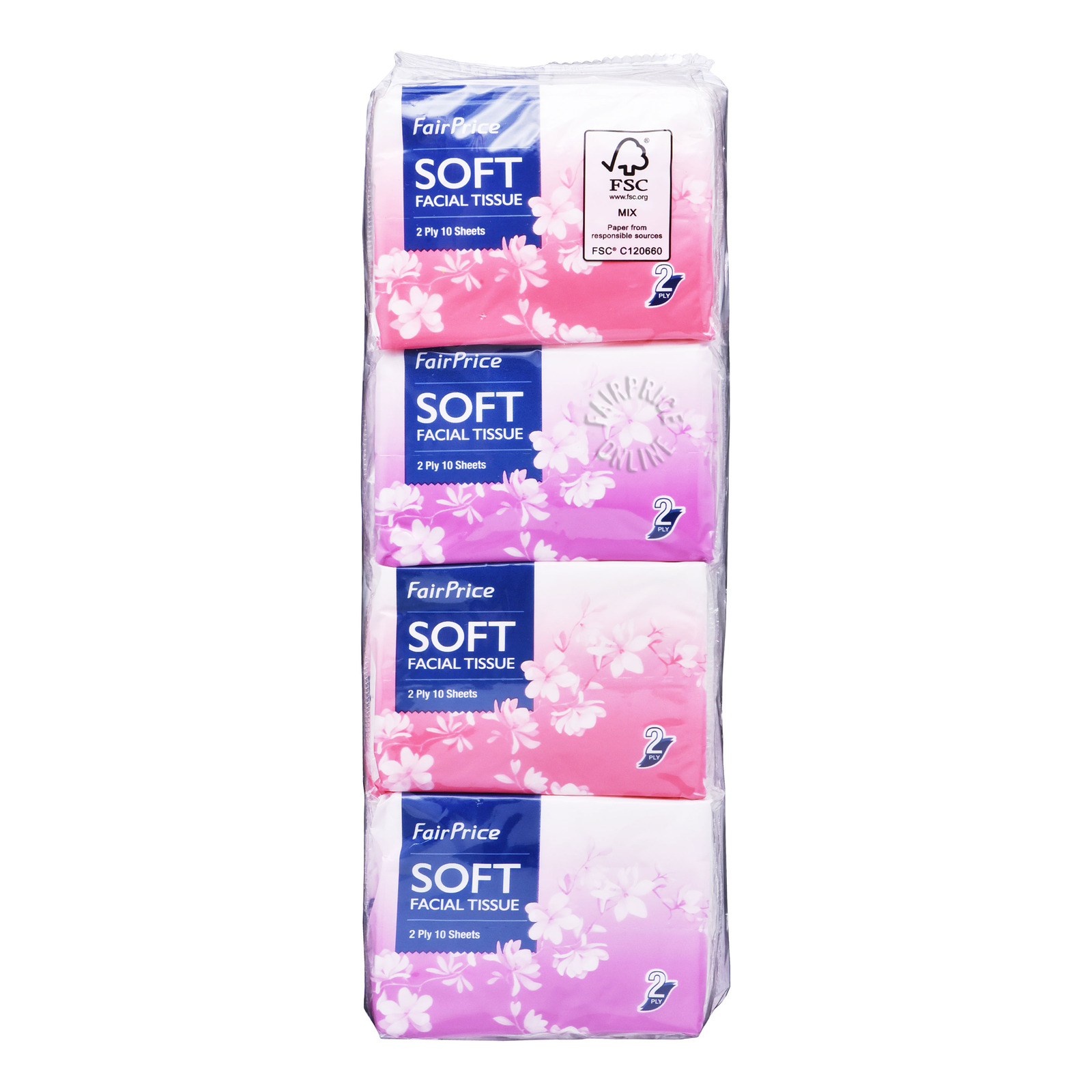 FairPrice Soft White Facial Tissues Packet NTUC FairPrice