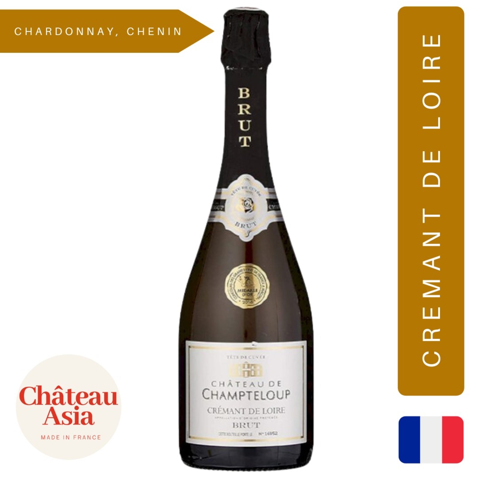 ChateaudeChampteloup - CremantdeLoire Brut -SparklingWhiteWine