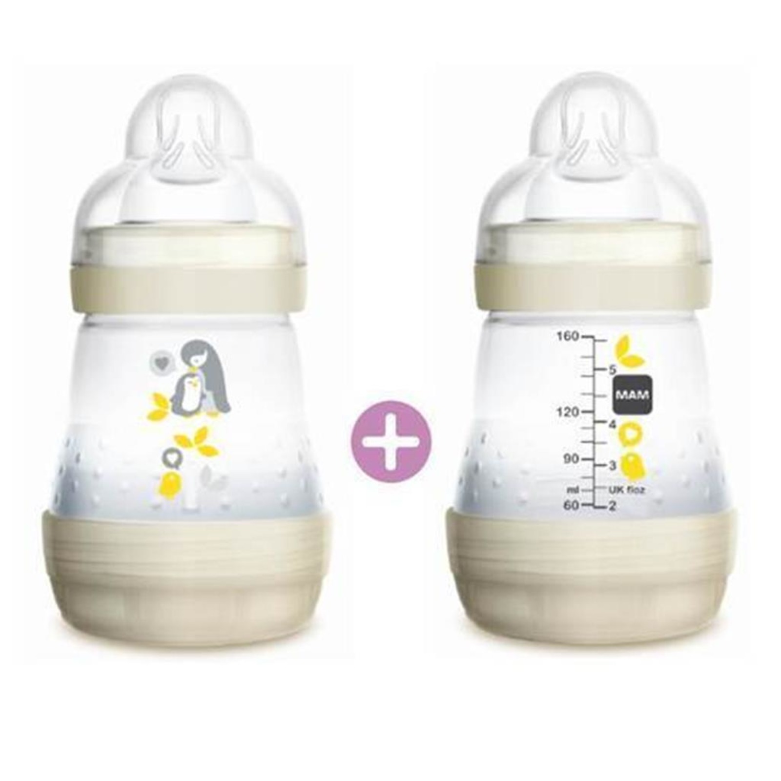 MAM Easy Start Anti-Colic Bottle Double Pack - Ivory