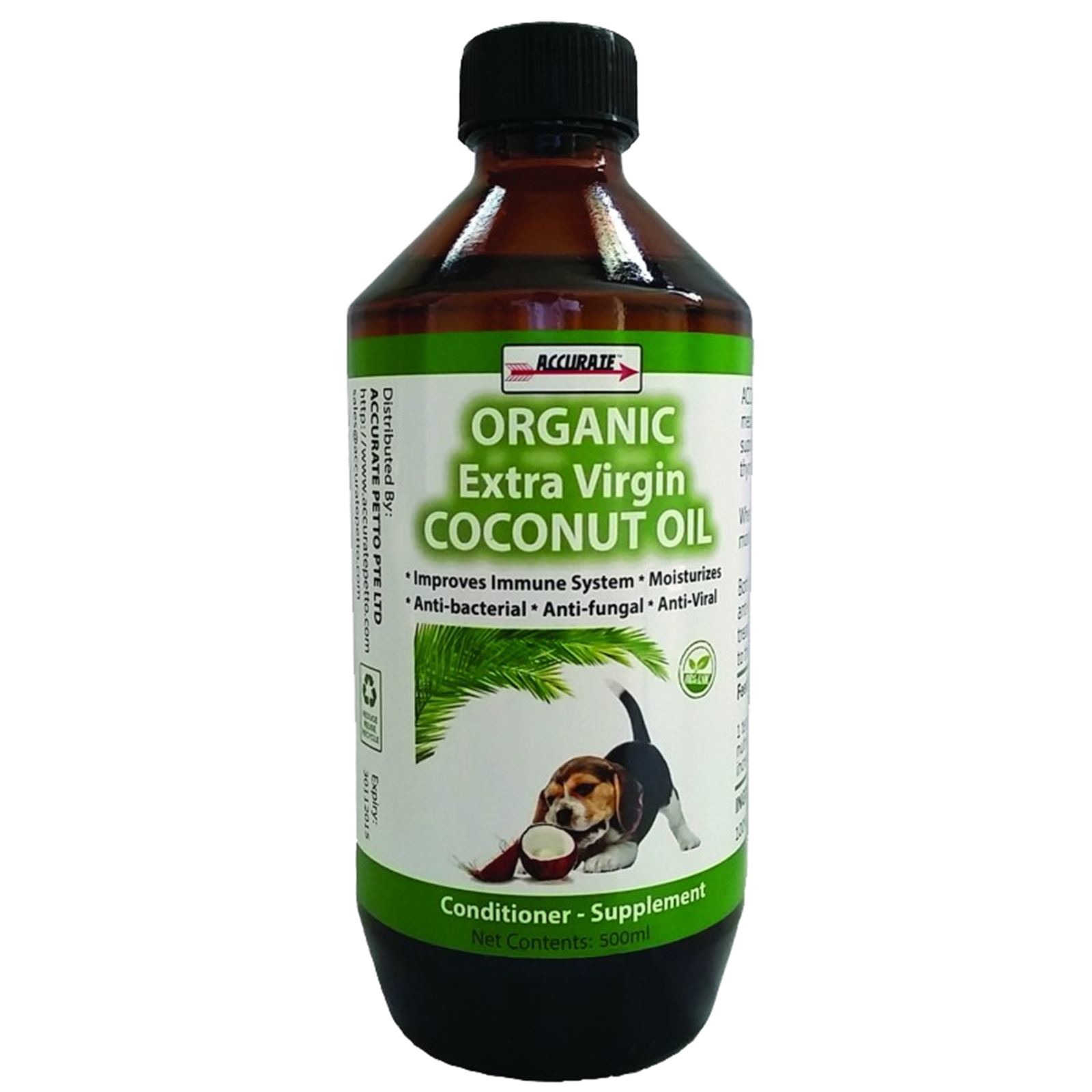 Accurate ACCURATE EXTRA VIRGIN COCONUT OIL 500ML (Pet Use) NTUC FairPrice