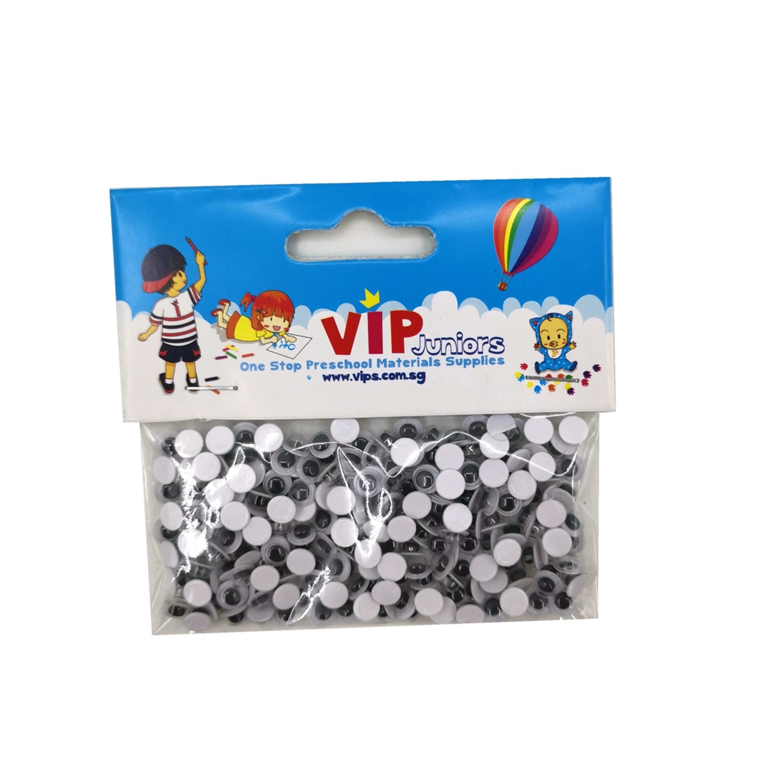 VIP Plastic Moveable Eyes Self Stick 5mm NTUC FairPrice