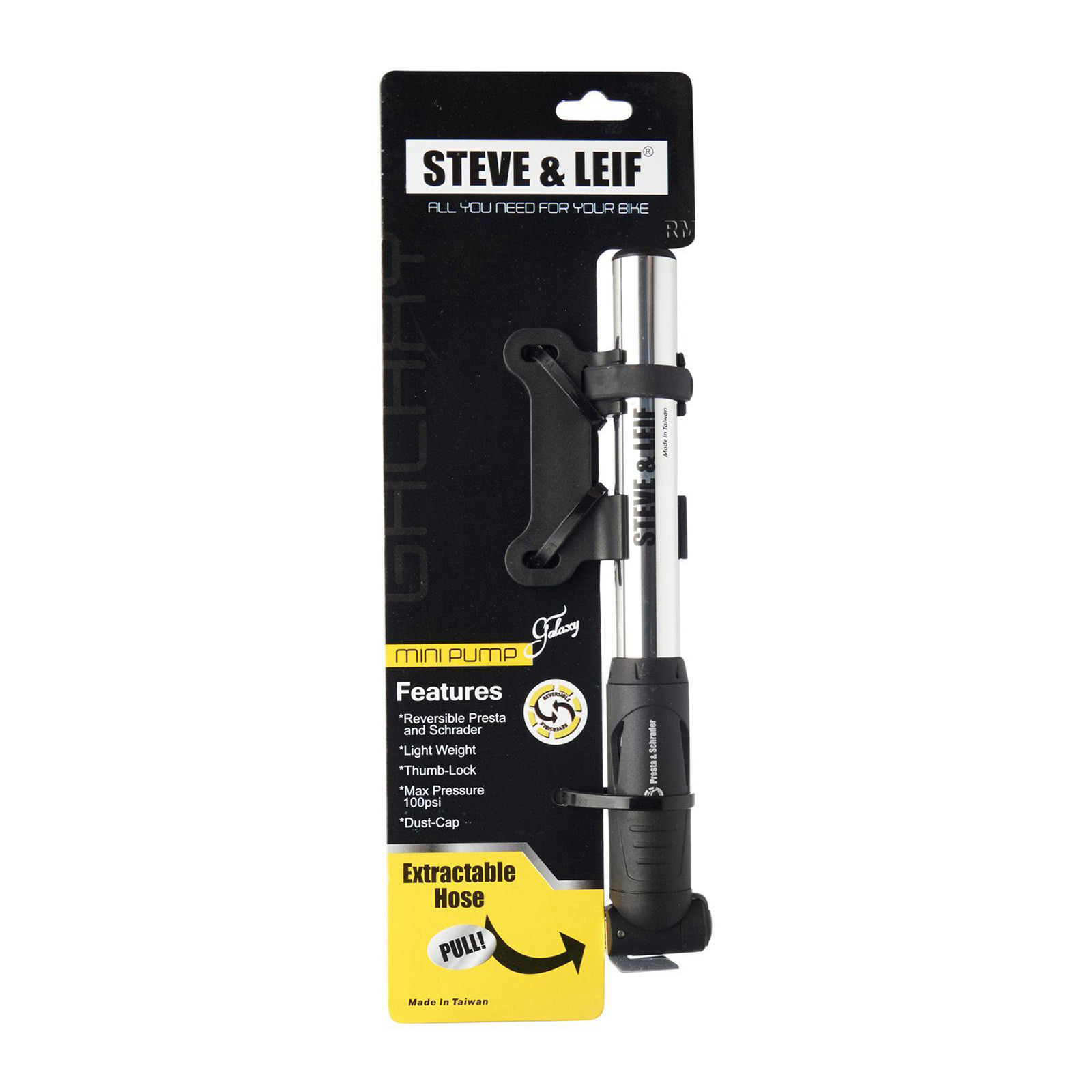 Steve & Leif Galaxy Mini Bicycle Pump (Extendable)