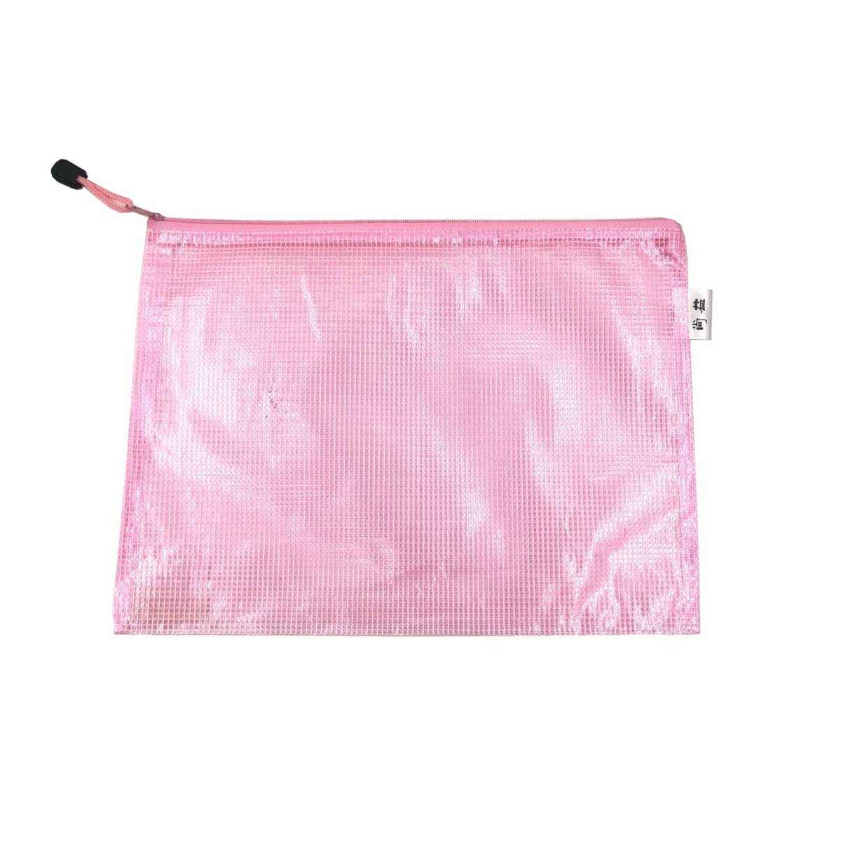 VIP Mesh Zipper Bag Red A4 NTUC FairPrice