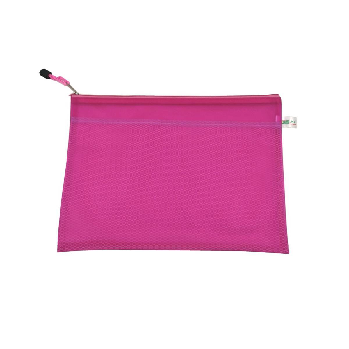 VIP Mesh Zipper Bag With Inner Pocket Pink A5 NTUC FairPrice
