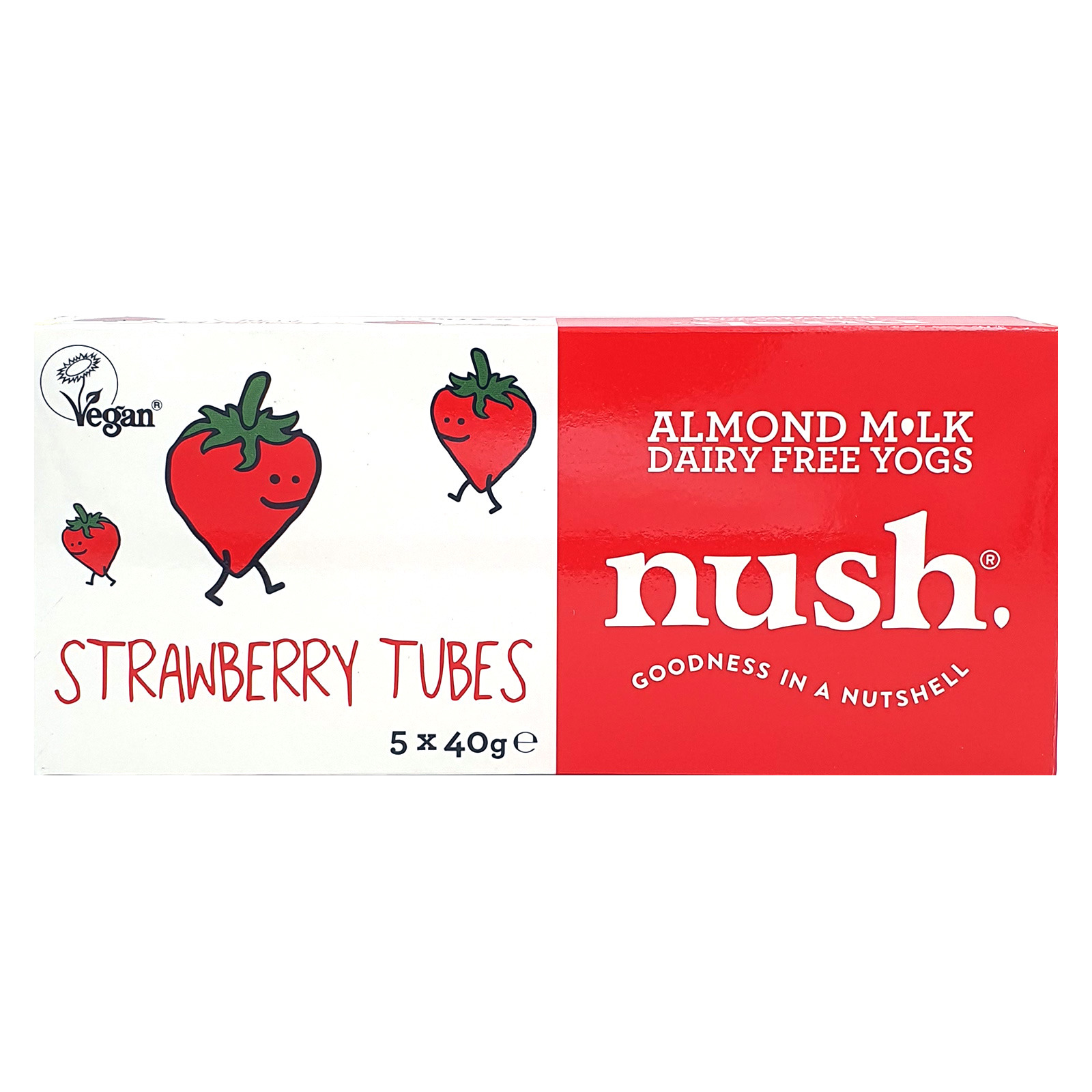 Nush Vegan Strawberry Almond Milk Dairy Free Yoghurt Tubes NTUC FairPrice